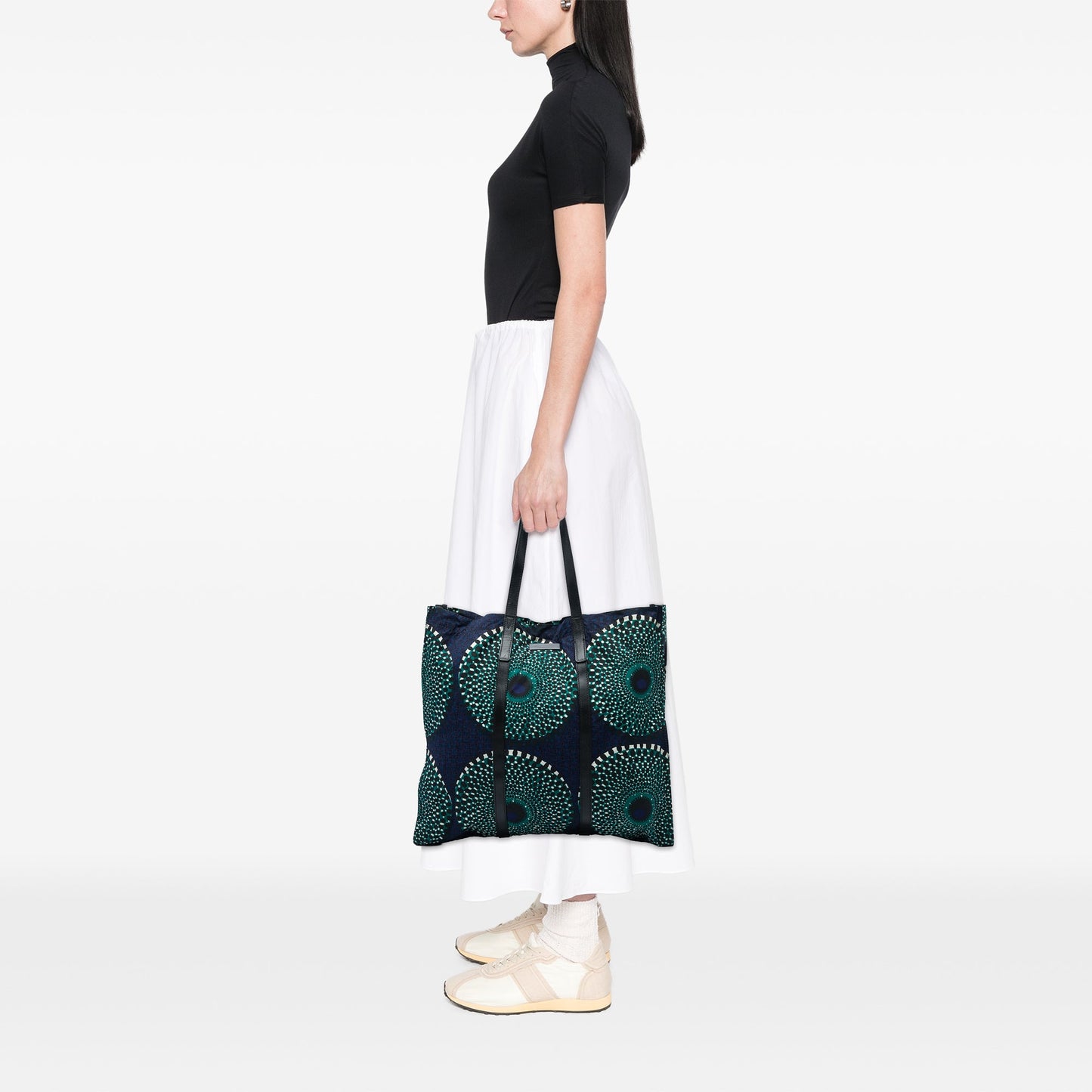 Burberry Leather Trimmed Prorsum Printed Nylon Tote