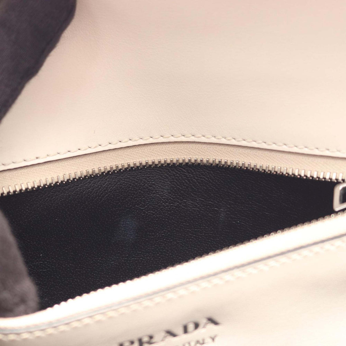 Prada City Calf and Saffiano Studded Elektra Satchel — White