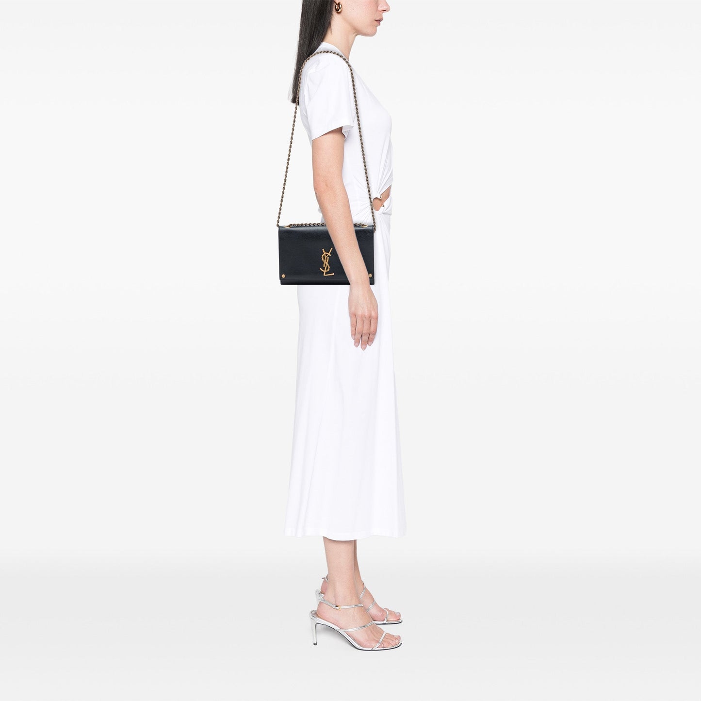 Saint Laurent Medium Smooth Calfskin Braided Monogram Kate Crossbody
