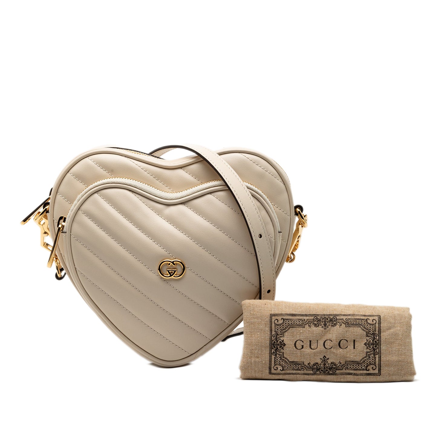 Gucci Mini Matelasse Leather Heart Crossbody