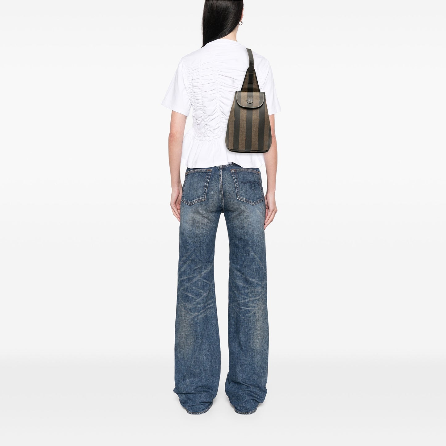 Fendi Pequin Coated Canvas Sling Bag