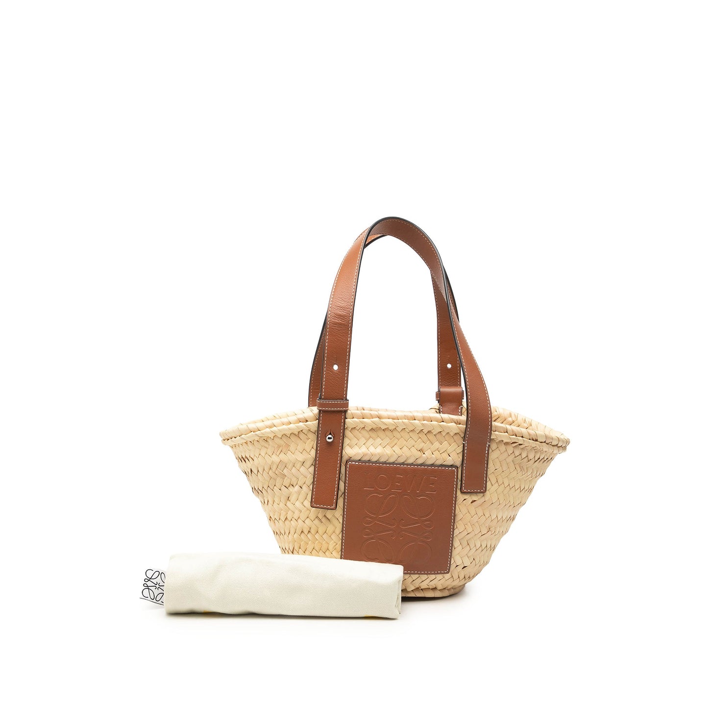 LOEWE Small Raffia Anagram Basket Tote