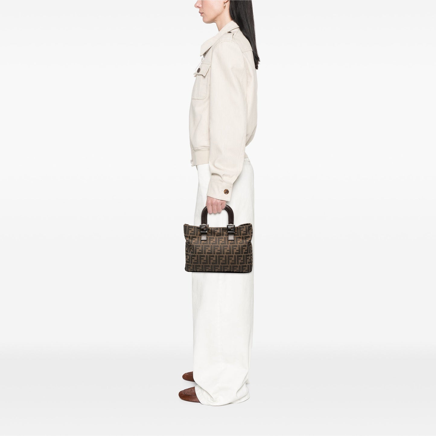 Fendi Small Zucca Canvas Twins Tote