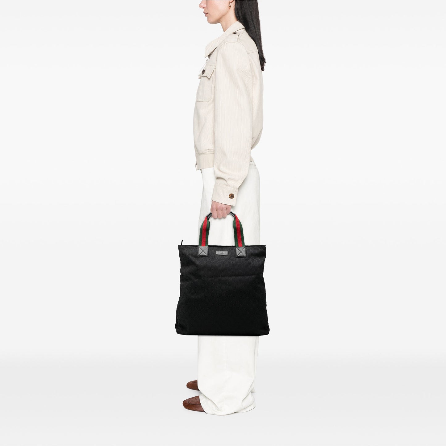 Gucci GG Canvas Web Vertical Tote