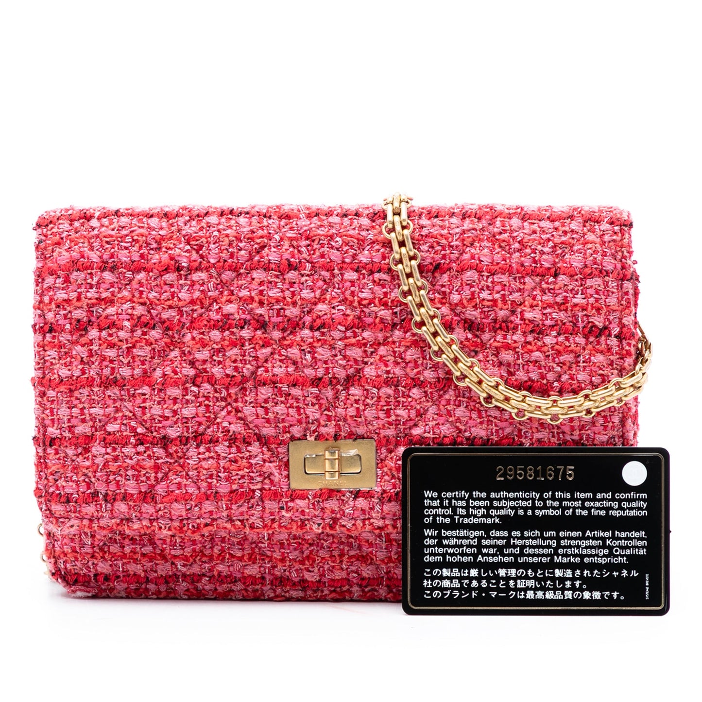 Chanel Quilted Tweed Reissue 2.55 Wallet On Chain