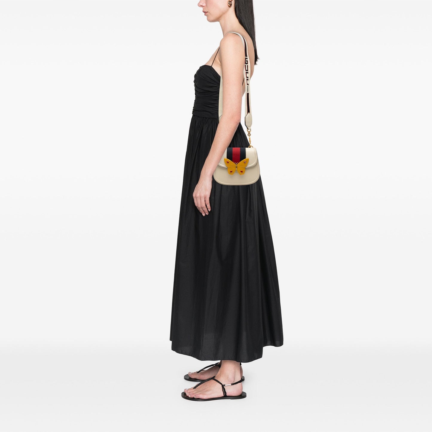 Gucci Small Calfskin Web Linea Butterfly Totem Crossbody