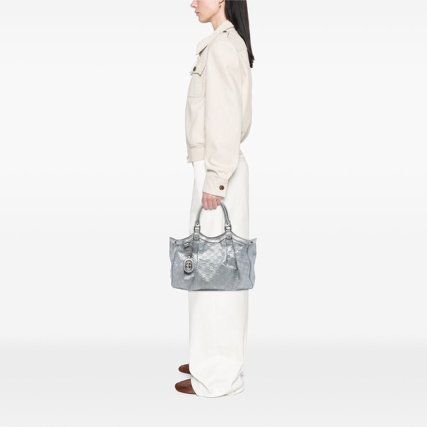 Gucci Medium Metallic Guccissima Sukey Tote