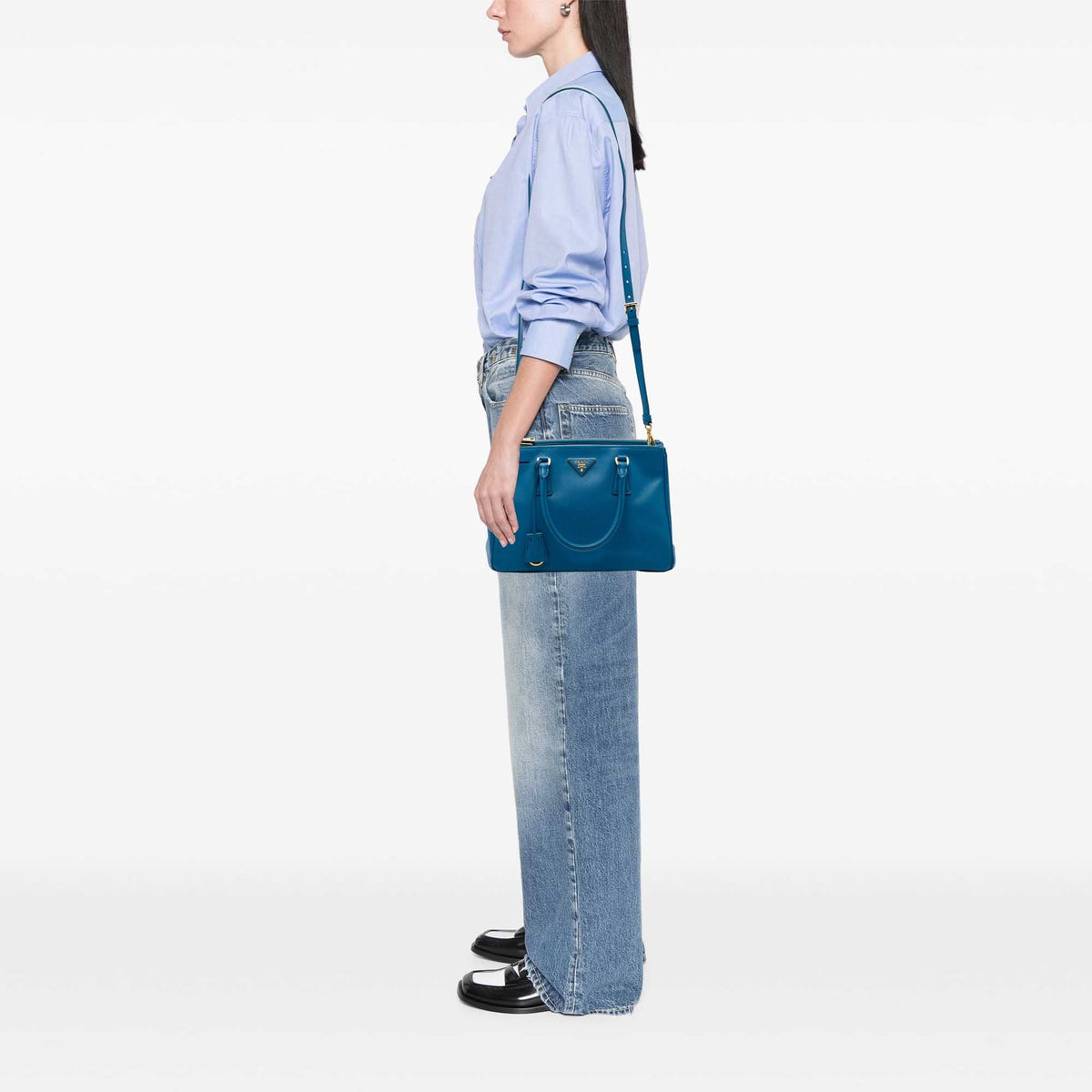 Prada Small Saffiano Lux Galleria Double Zip Satchel