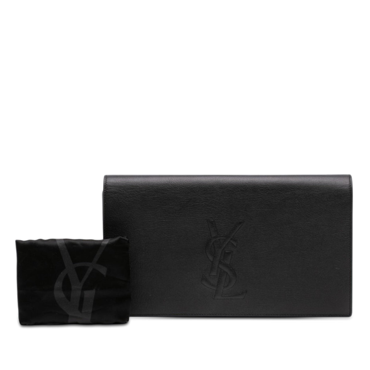 Saint Laurent Large Calfskin Monogram Belle De Jour Clutch