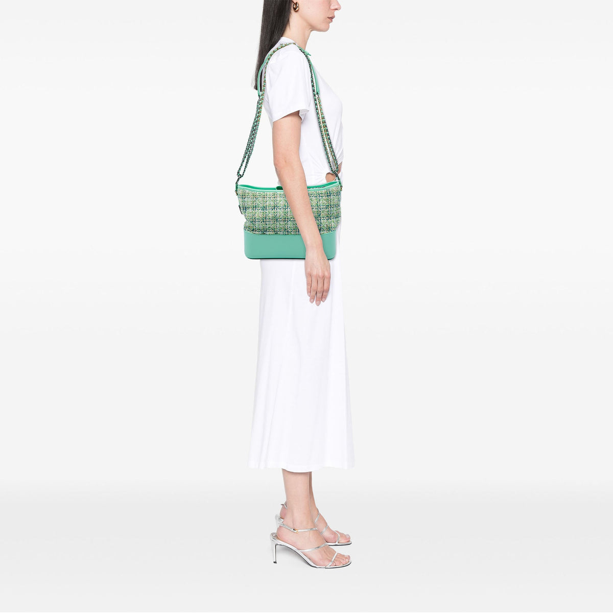 Chanel Medium Tweed Gabrielle Crossbody — Green