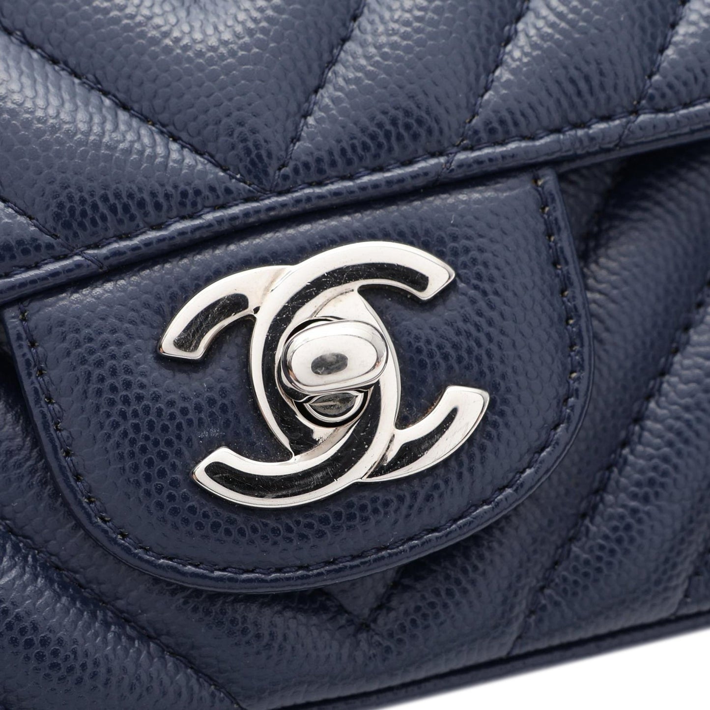 Chanel Mini Square Classic Chevron Caviar Single Flap