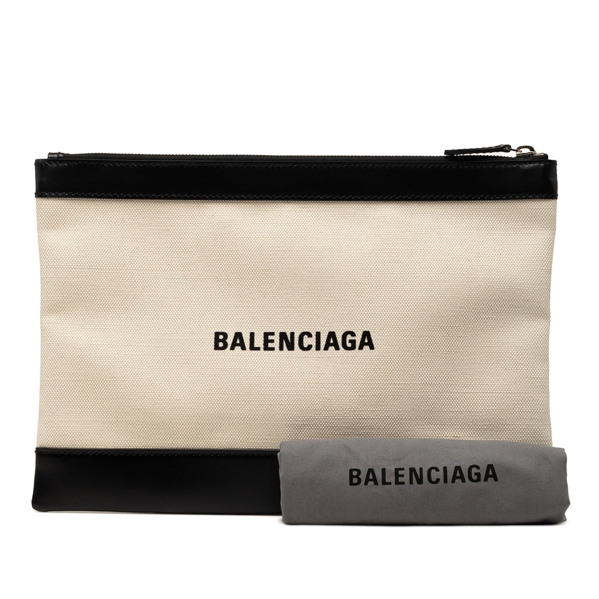 Balenciaga Canvas Navy Clip Clutch M