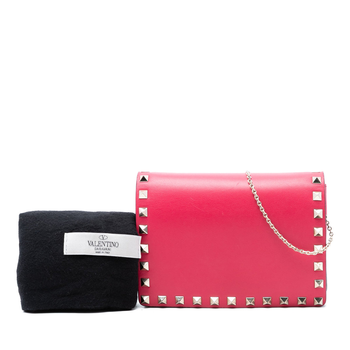 Valentino Leather Rockstud Chain Pouch