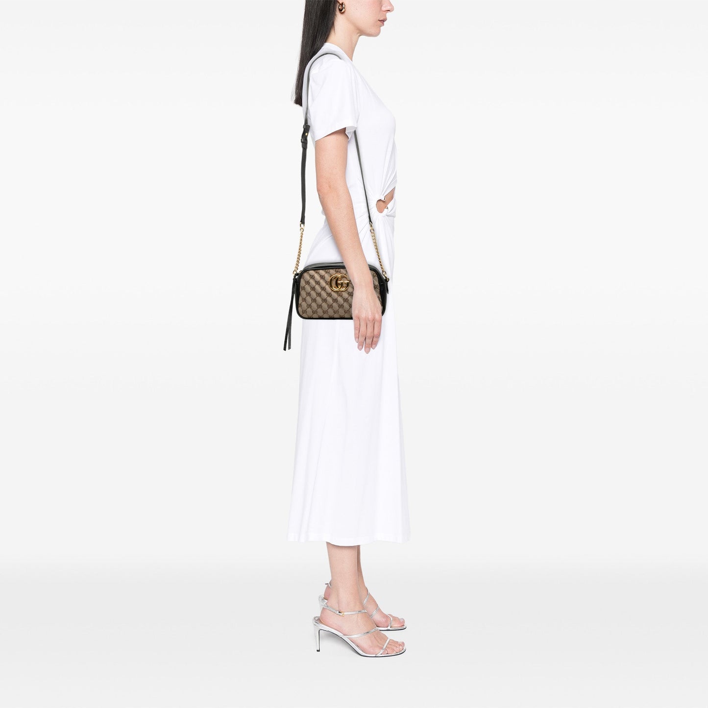 Small GG Marmont Matelasse GG Canvas and Leather Crossbody