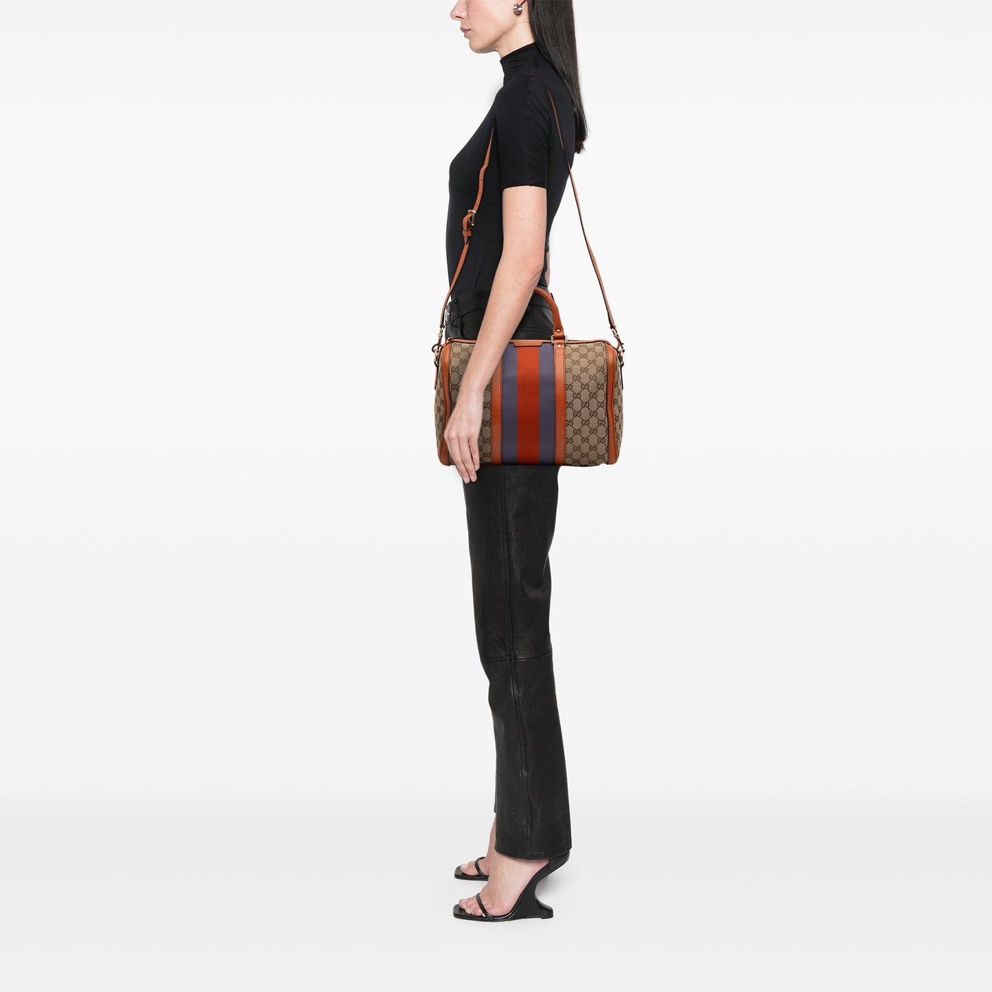 Gucci Medium GG Canvas Web Joy Boston Bag