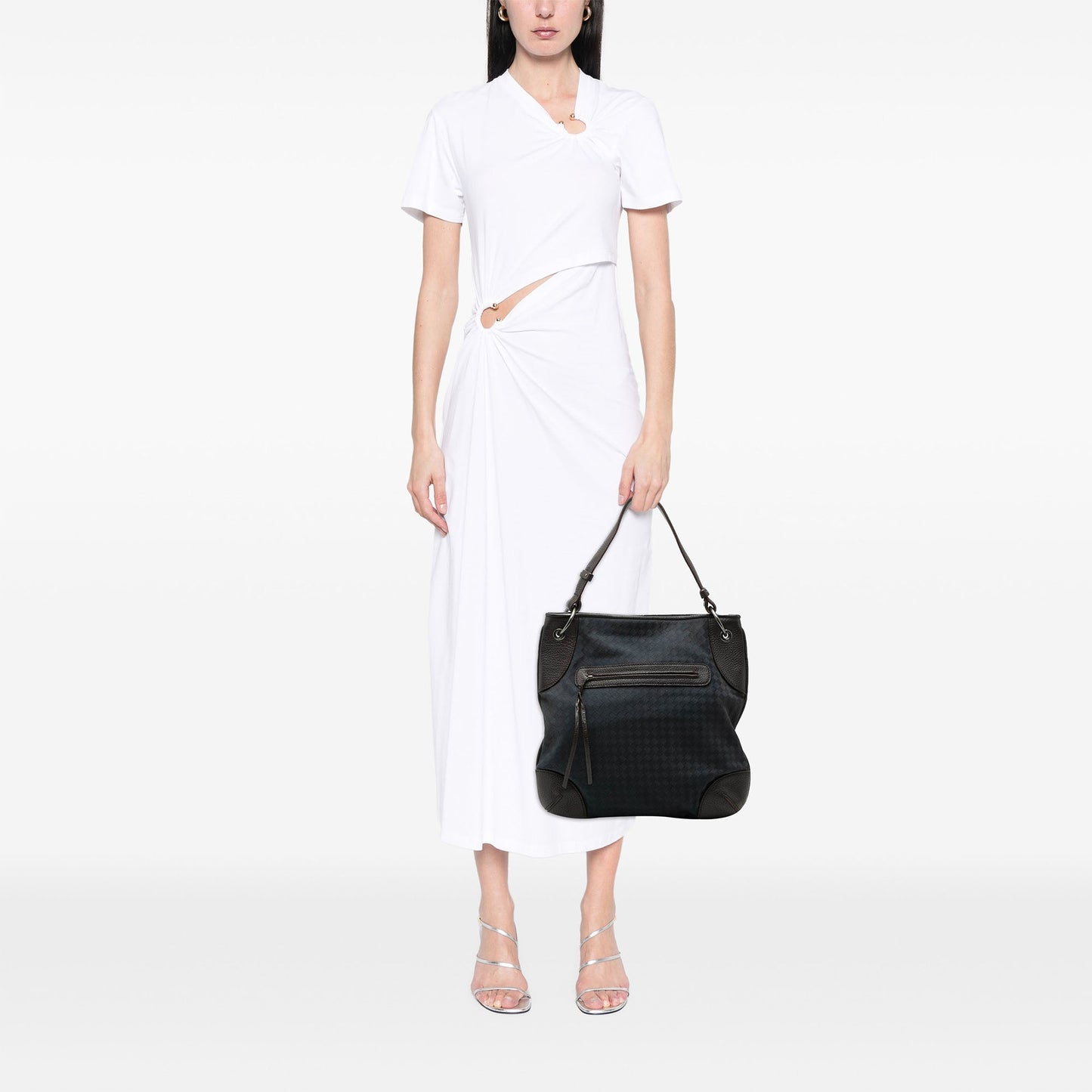 Bottega Veneta Intrecciato Canvas and Leather Hobo