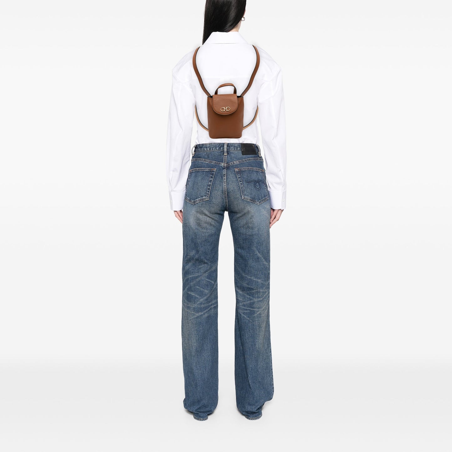 Ferragamo Mini Leather Double Gancini Backpack