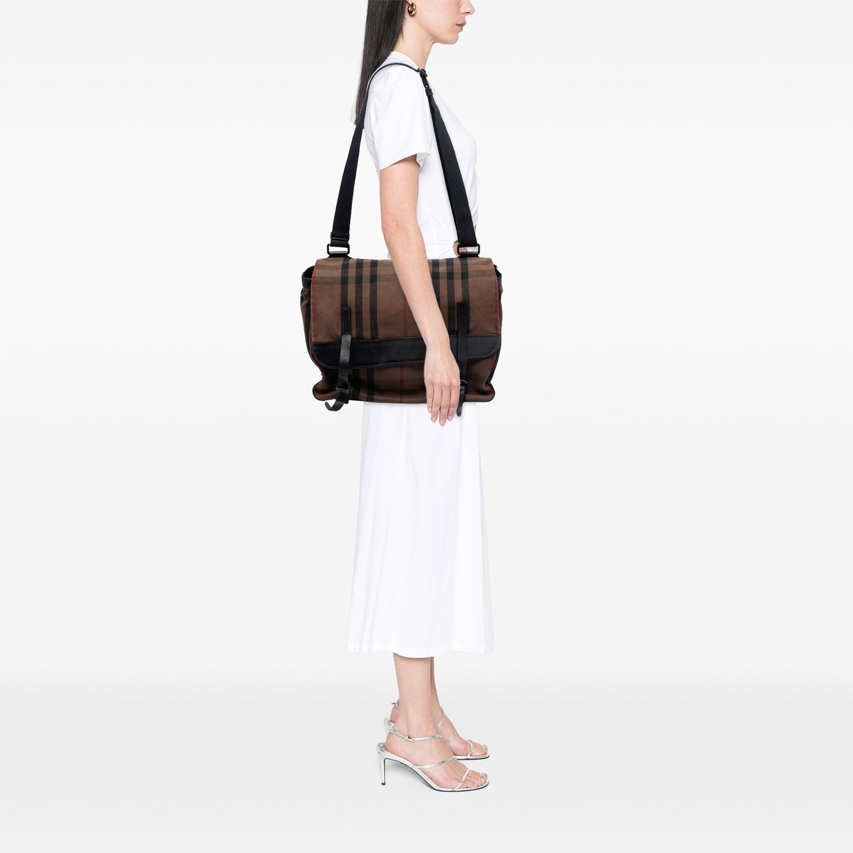 Burberry House Check Canvas Flap Crossbody
