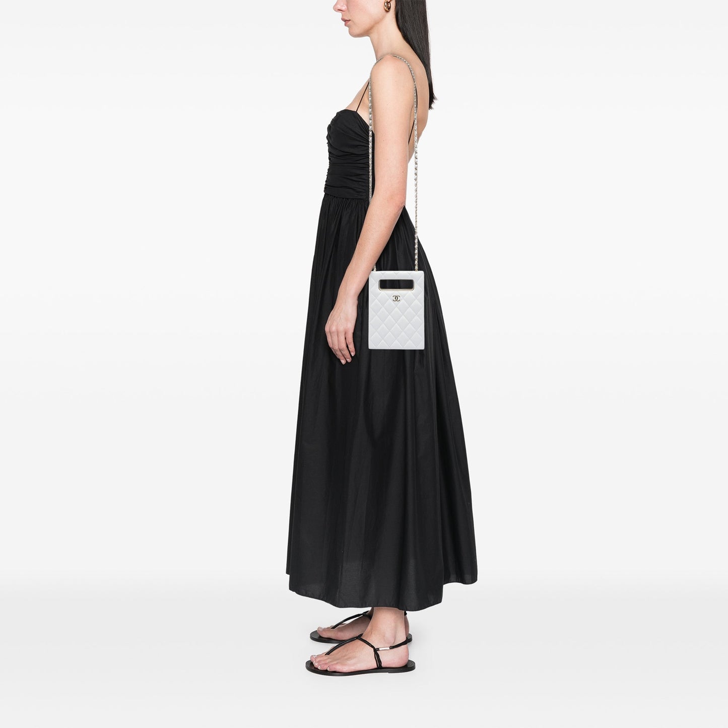 Chanel Mini Quilted Caviar Cut Out Evening Tote