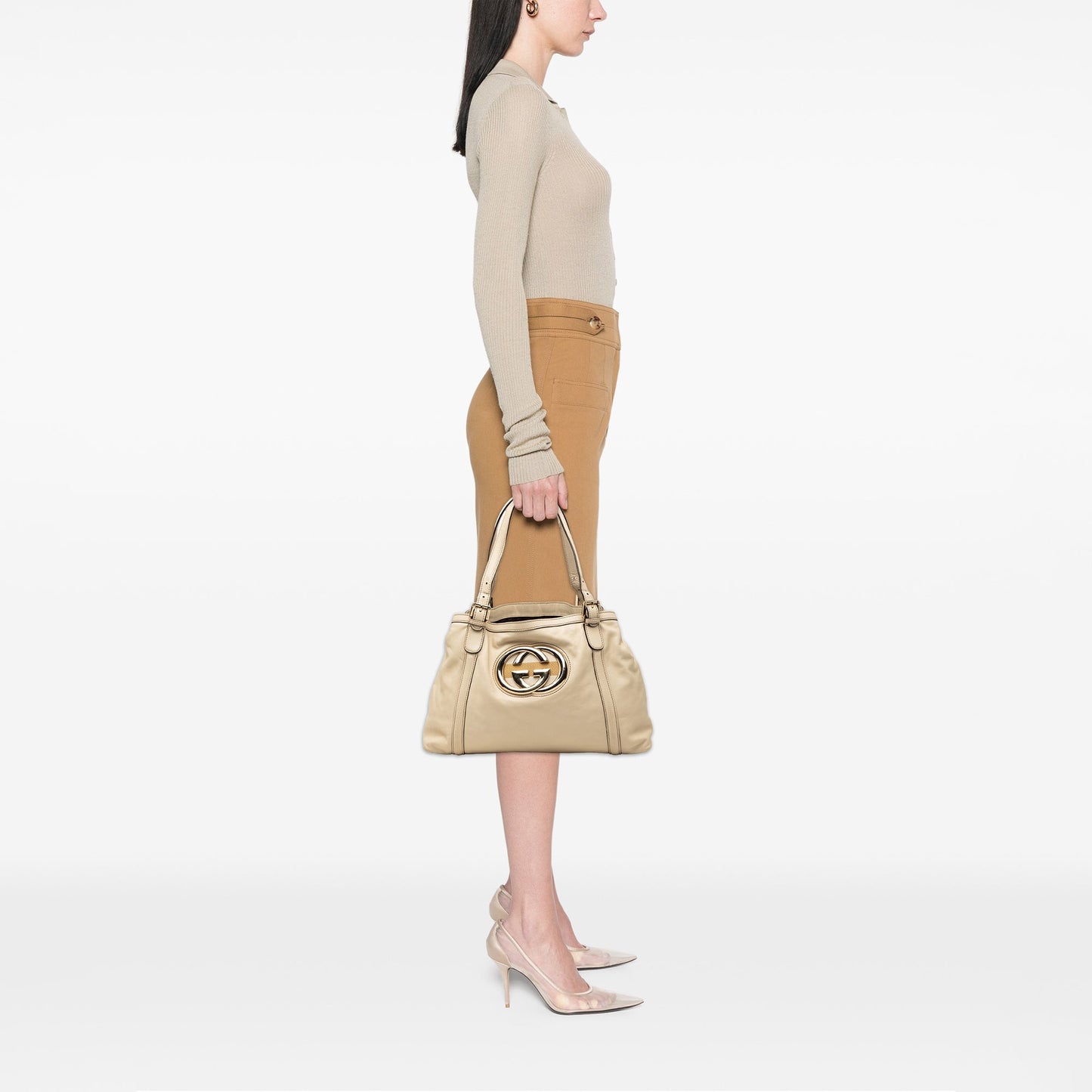 Gucci Calfskin Dialux Britt Tote