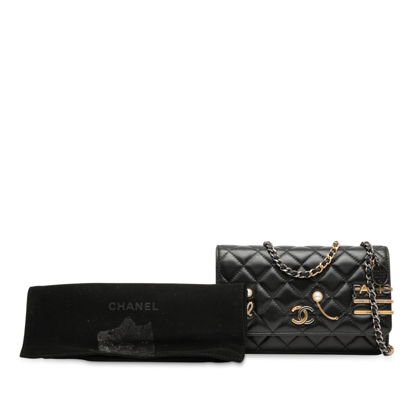 Chanel CC Quilted Lambskin Coco Clips Wallet on Chain