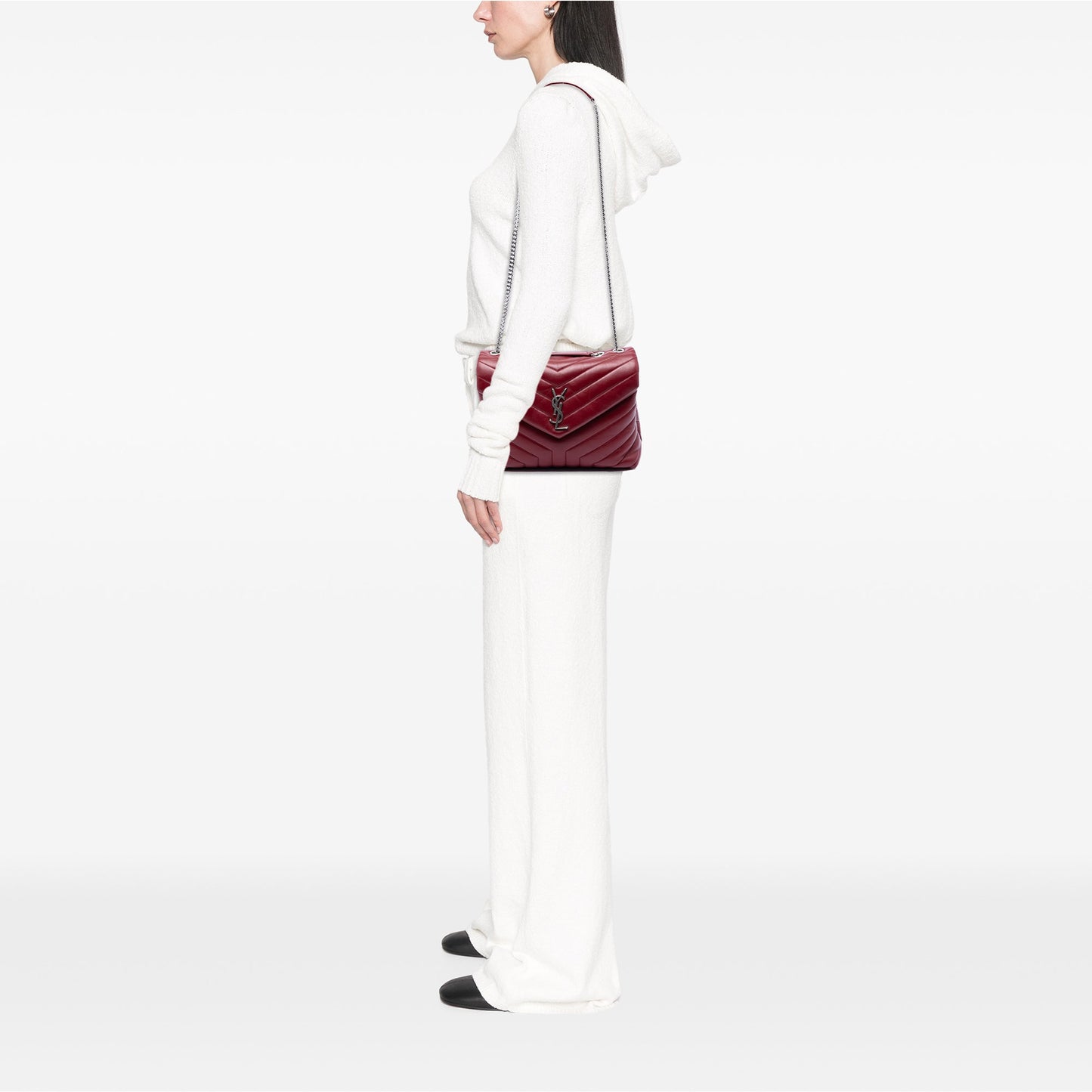 Saint Laurent Medium Matelasse Calfskin Monogram LouLou Shoulder Bag