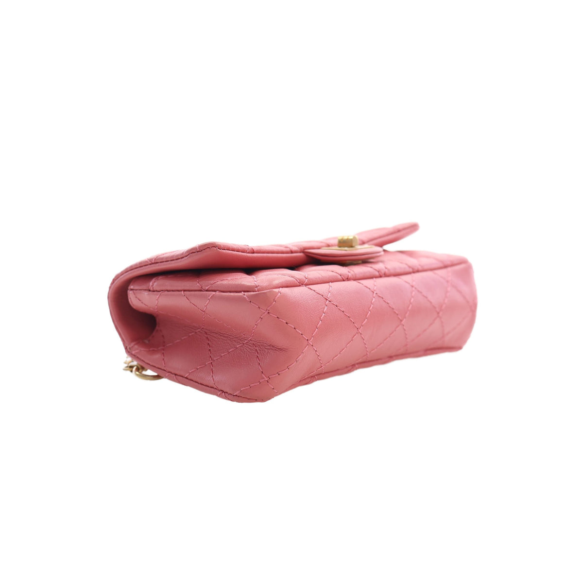 Chanel Quilted Aged Calfskin Reissue 2.55 Flap Belt Bag — Pink