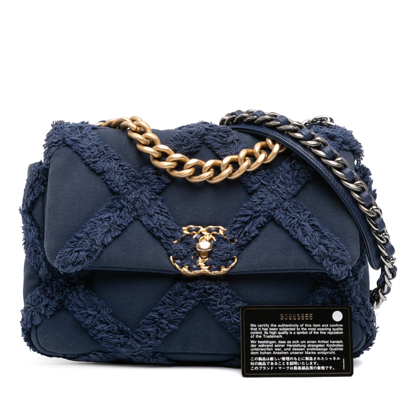 Chanel Medium Canvas and Cotton 19 Flap