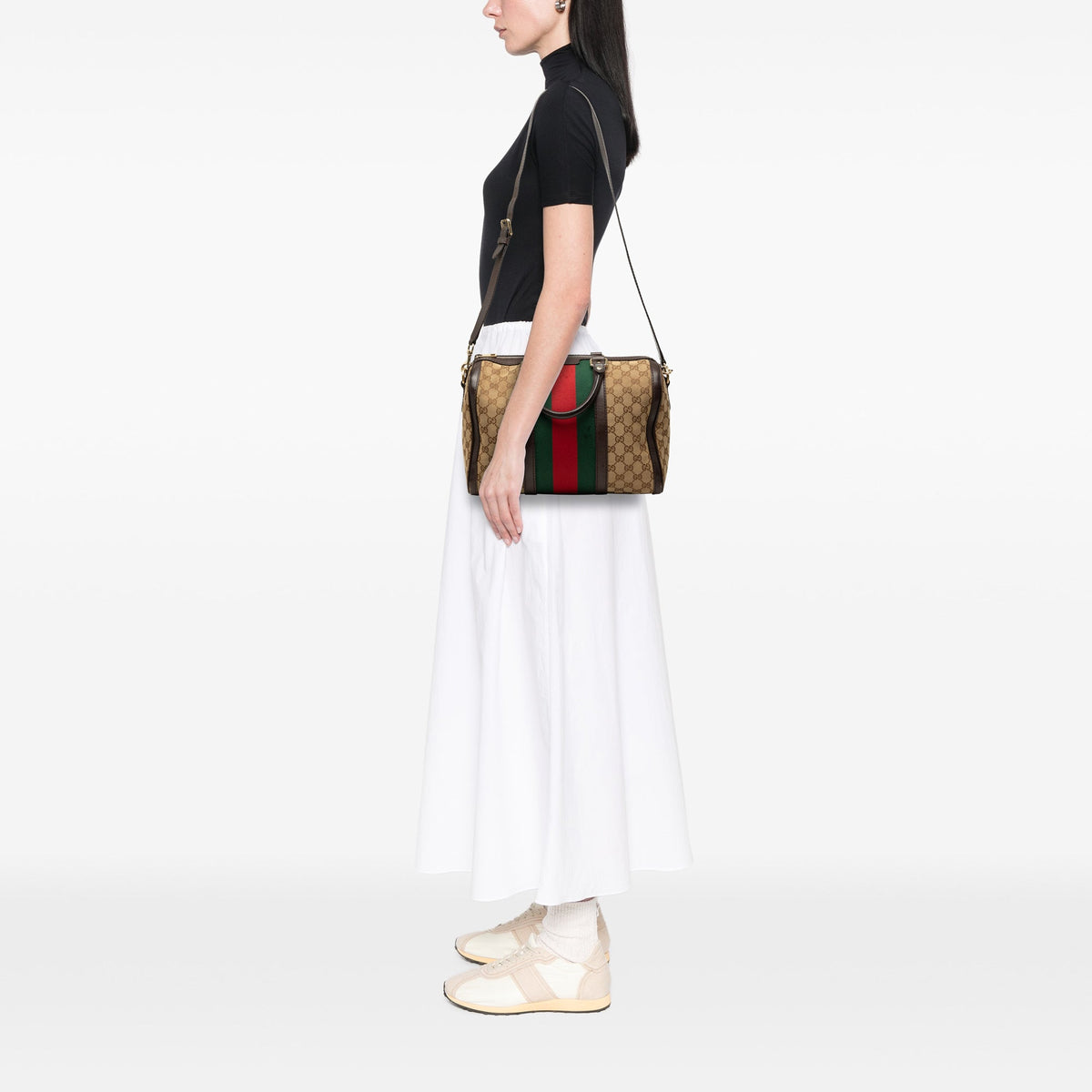 Gucci Medium GG Canvas Web Joy Boston Bag