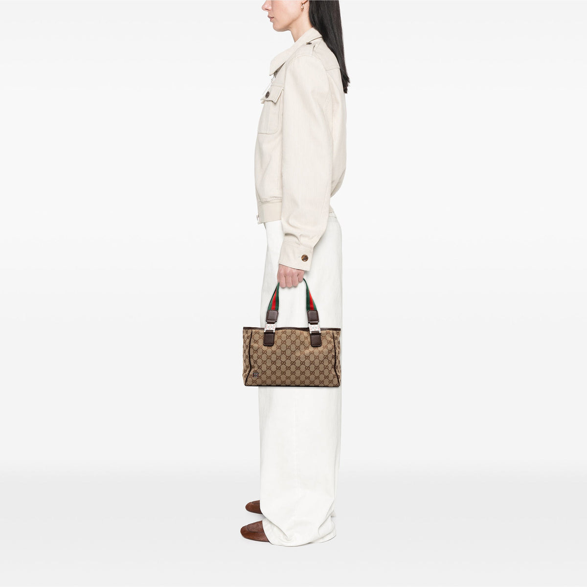 Gucci GG Canvas Web Horsebit Tote