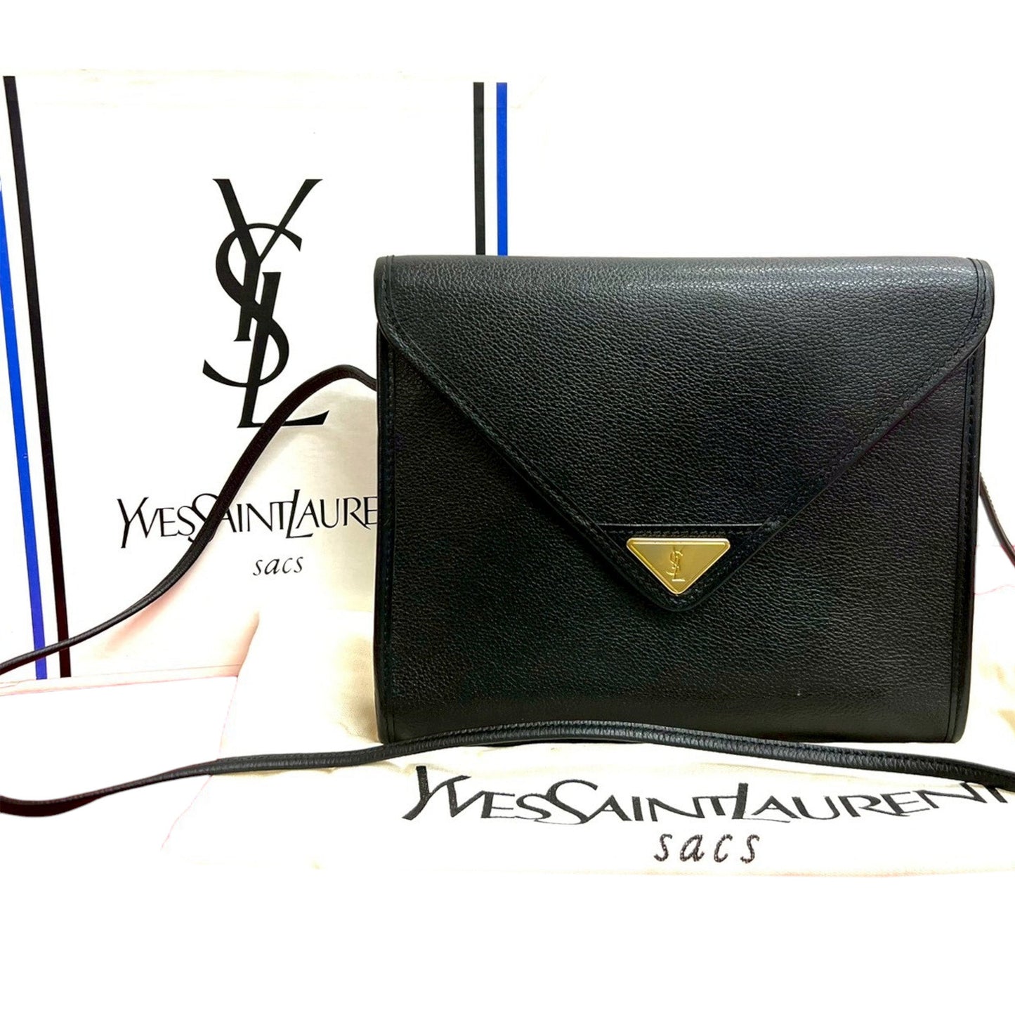 Saint Laurent Leather Envelope Flap Crossbody