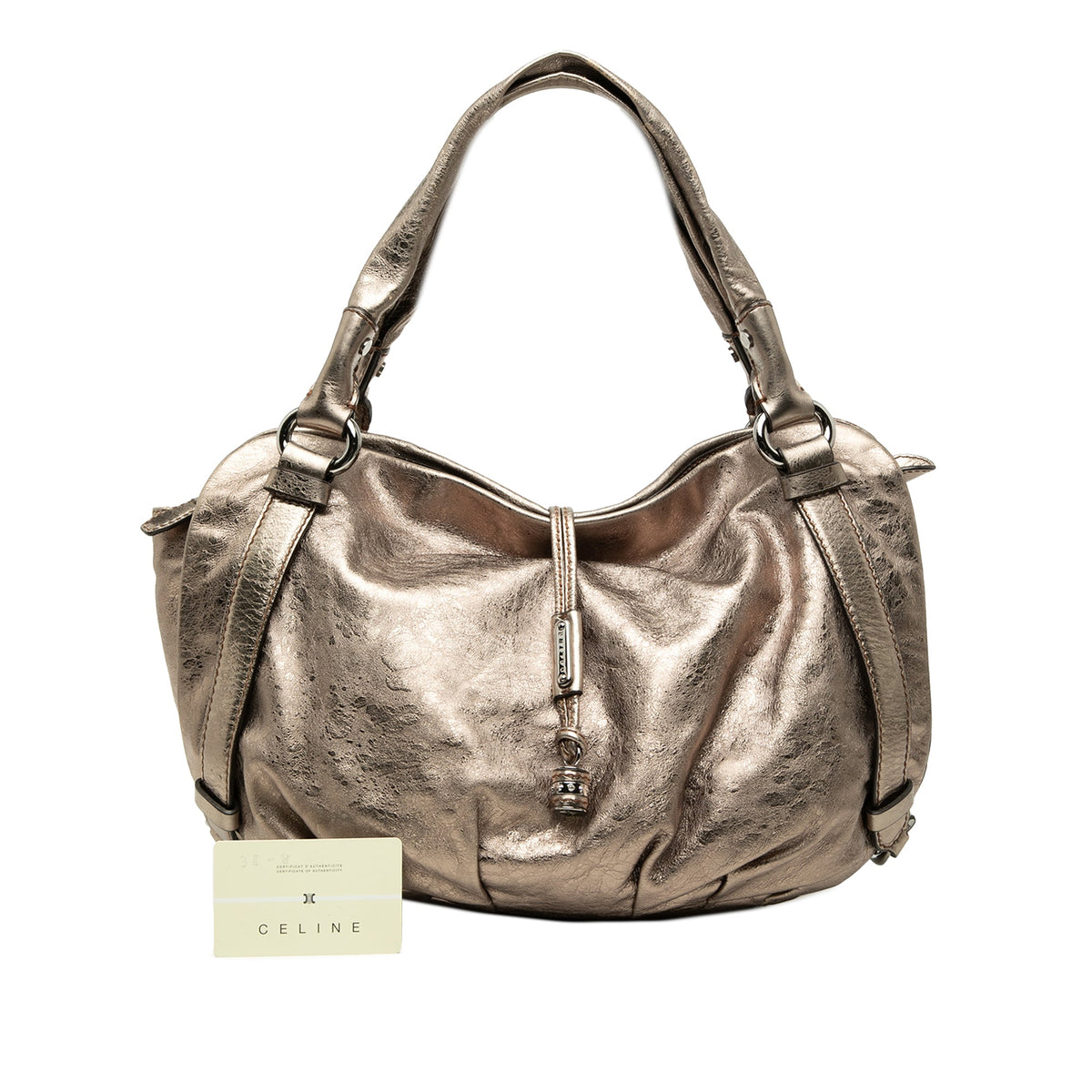 Celine Metallic Calfskin Bittersweet Hobo