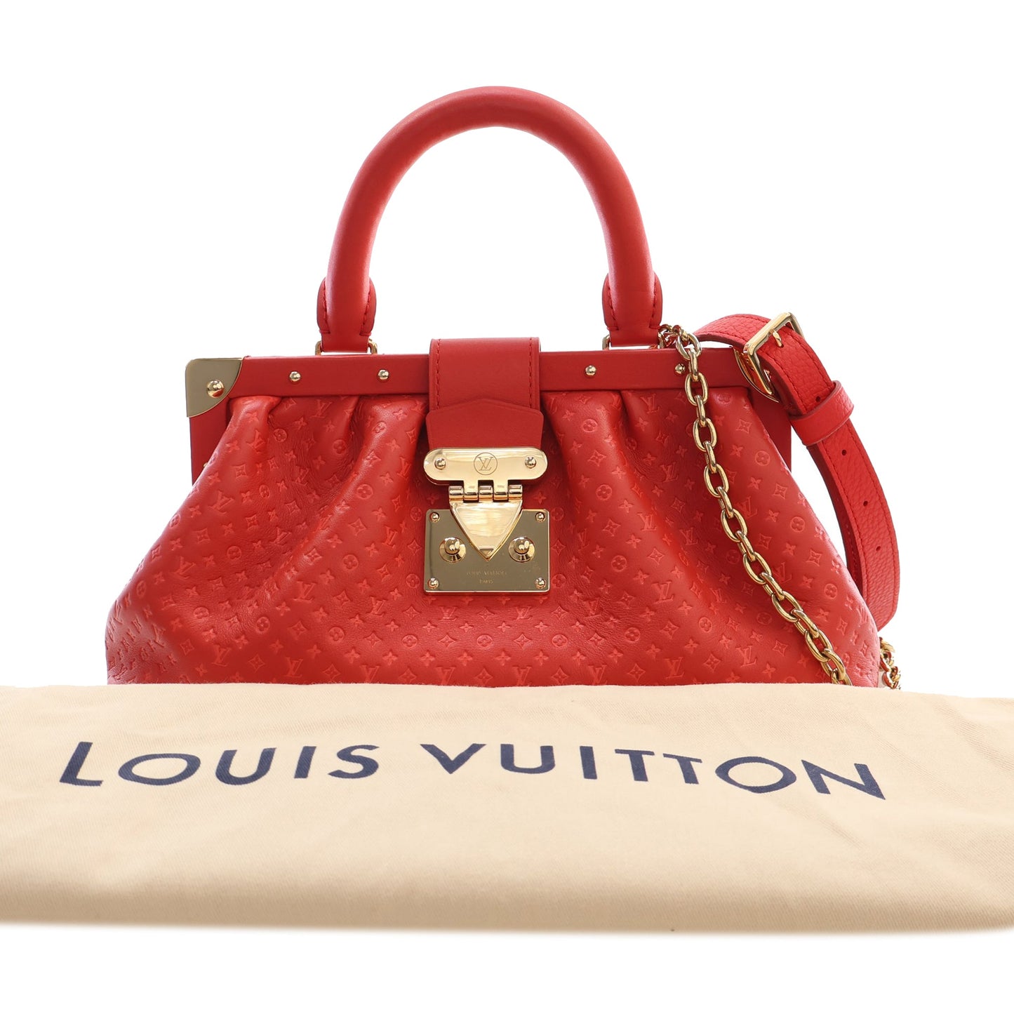 Louis Vuitton Embossed Calfskin Nanogram Satchel
