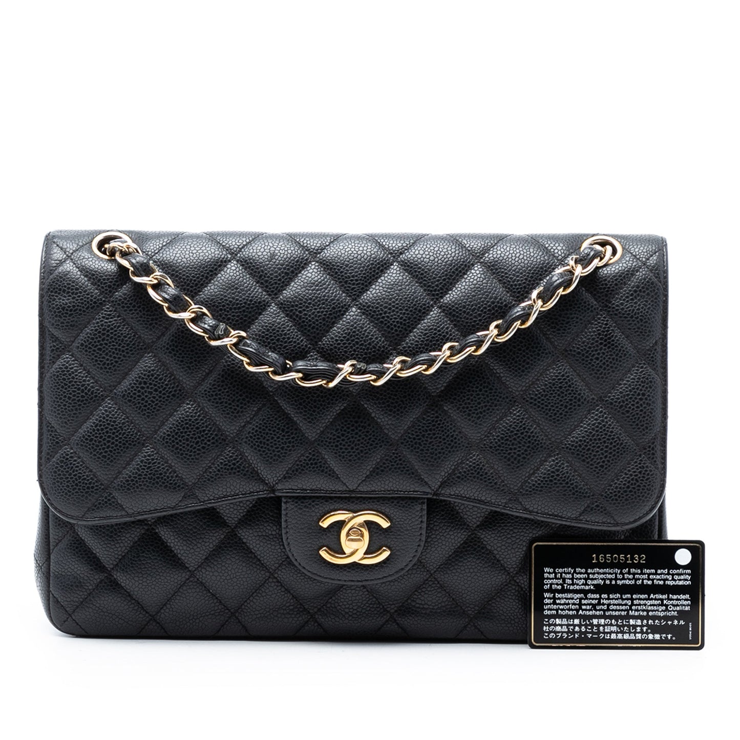 Jumbo Classic Caviar Double Flap