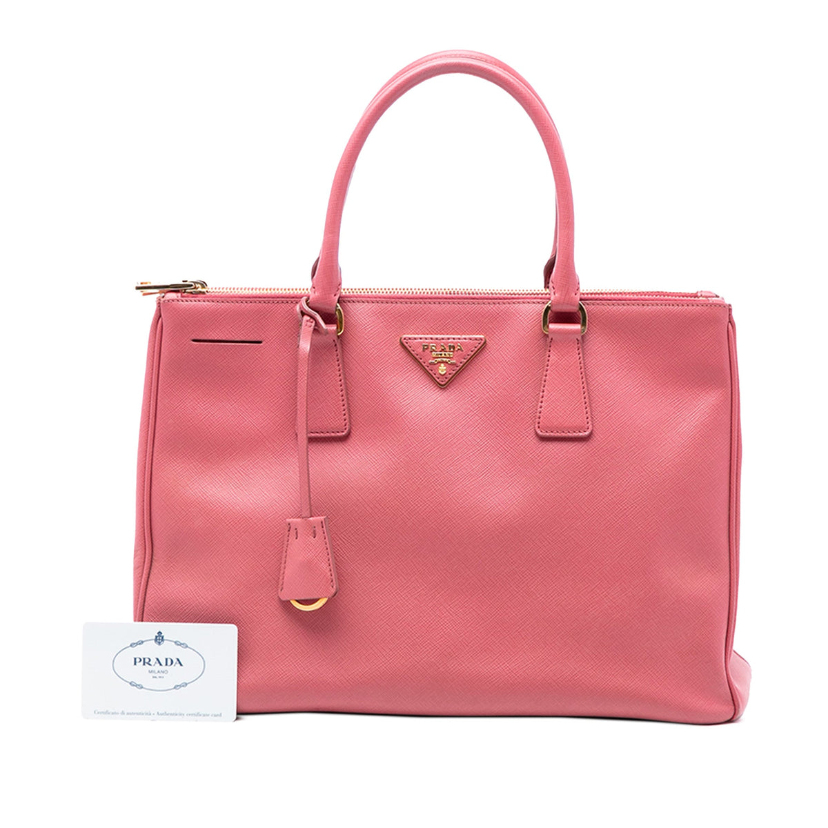 Prada Medium Saffiano Lux Galleria Double Zip Satchel