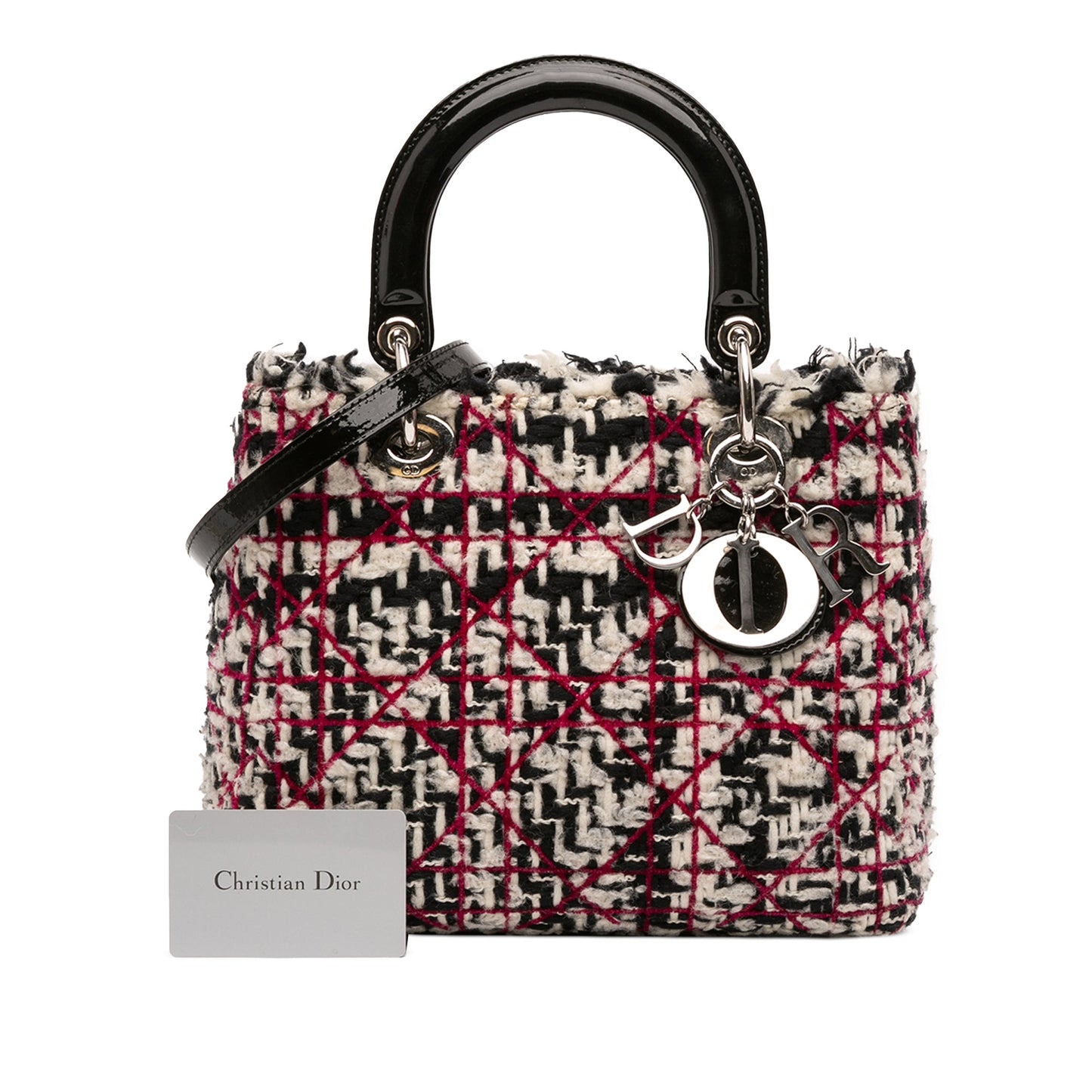 Dior Medium Tweed Cannage Fringe Lady Dior
