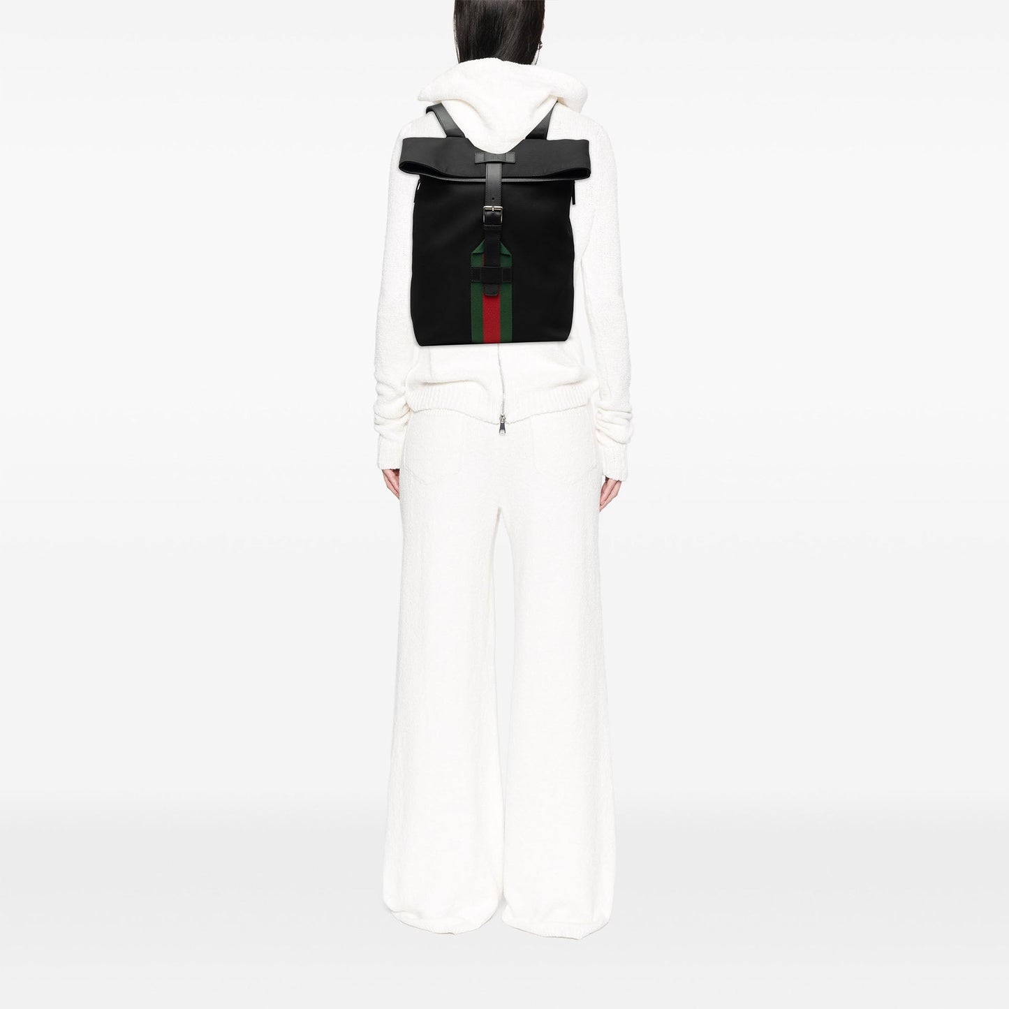 Gucci Canvas Techno Web Fold Over Backpack