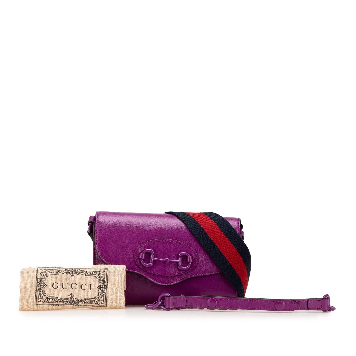 Gucci Mini Leather Horsebit 1955 Web Crossbody