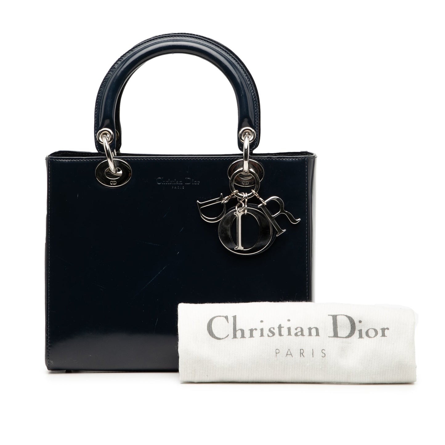 Medium Glazed Calfskin Lady Dior