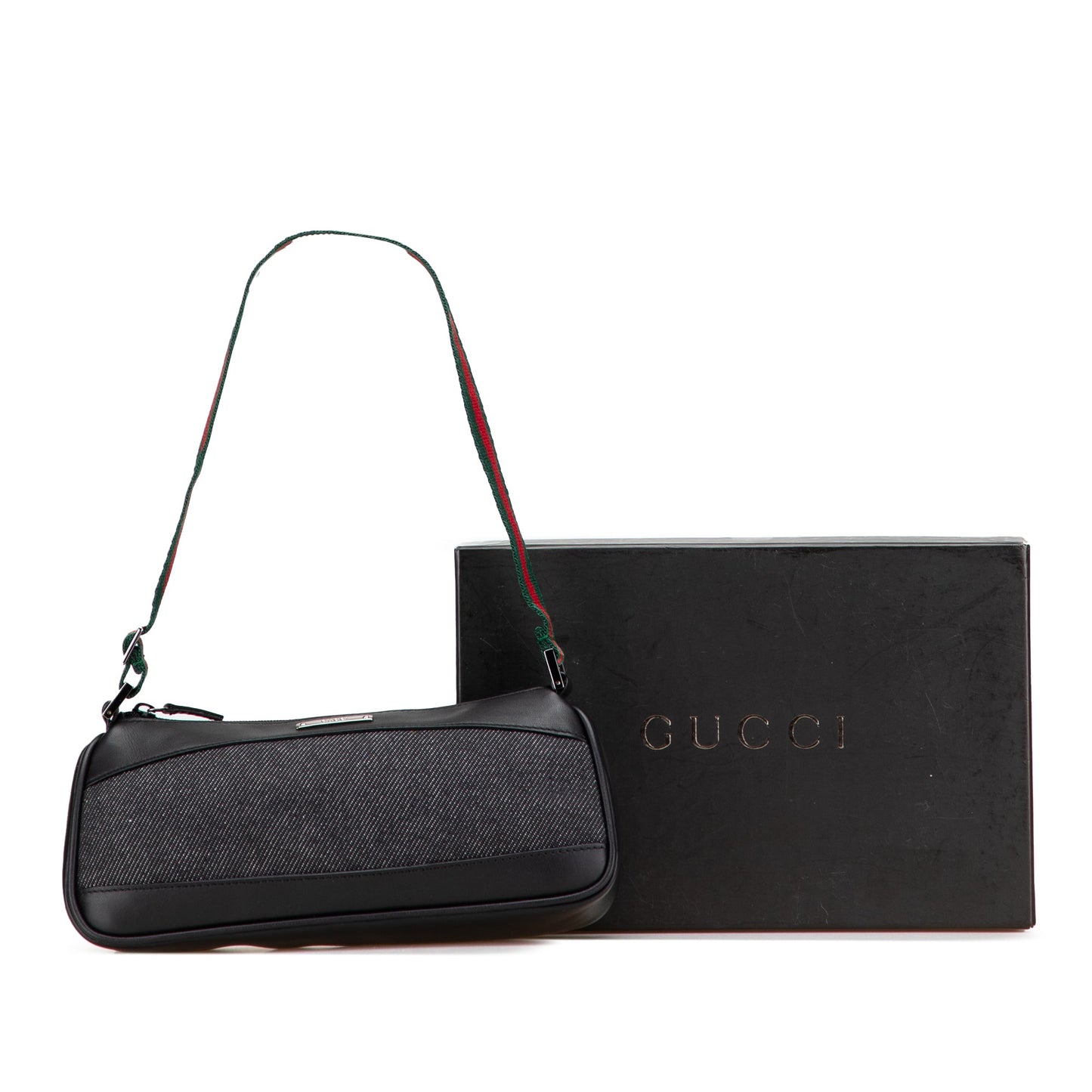 Gucci Denim Web Shoulder Bag