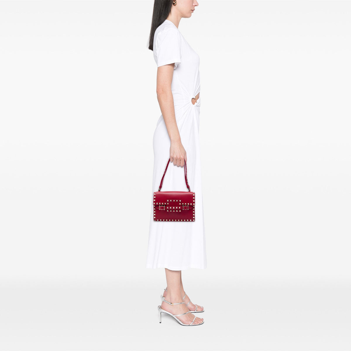 Valentino Leather Rockstud Flap Shoulder Bag