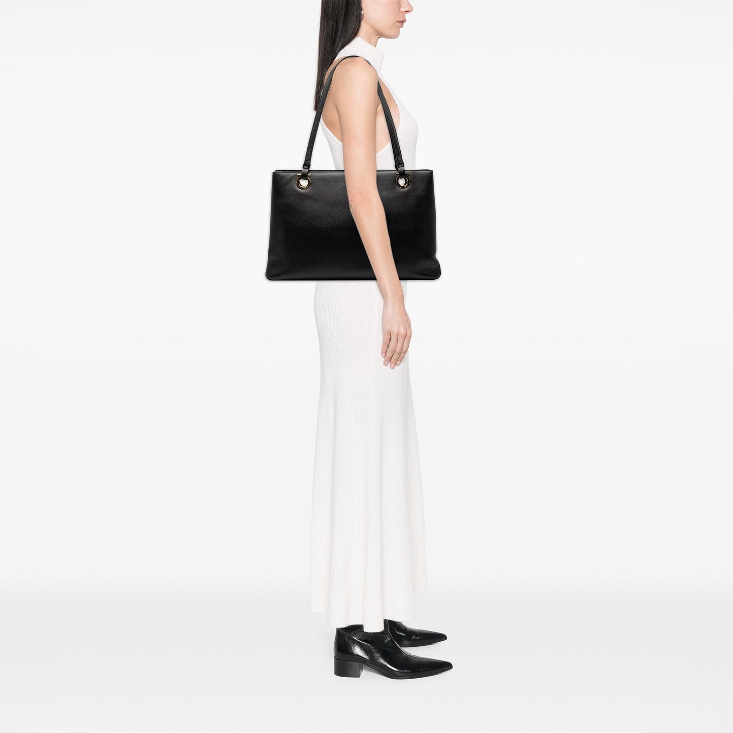 Ferragamo Leather Gancini Tote