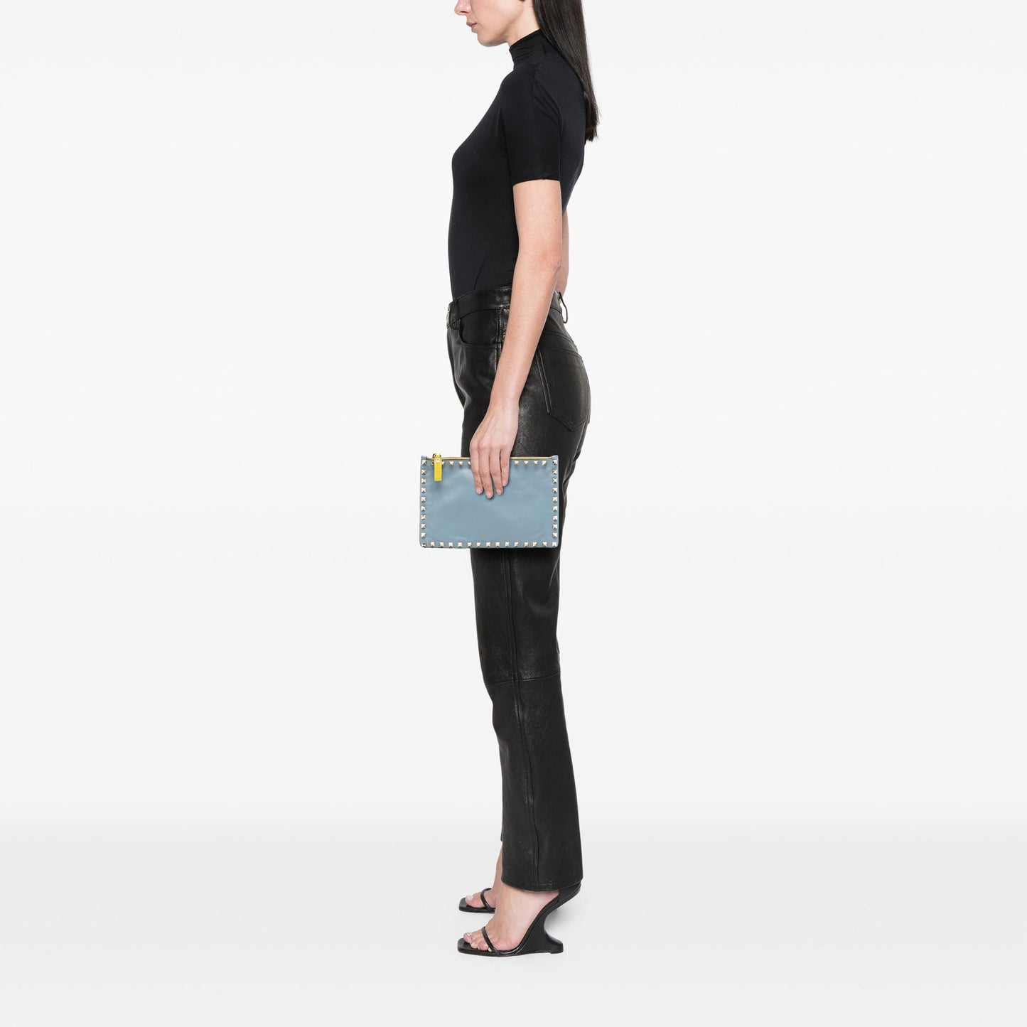Valentino Bicolor Leather Rockstud Clutch