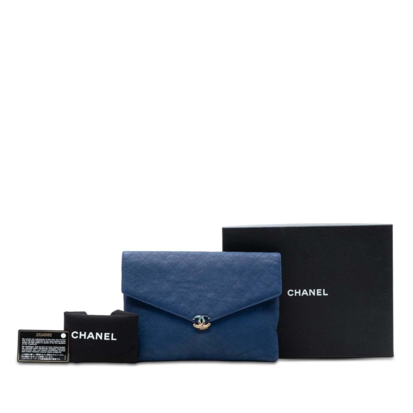 Chanel Paris Cuba Quilted Caviar Thread Around Envelope Clutch