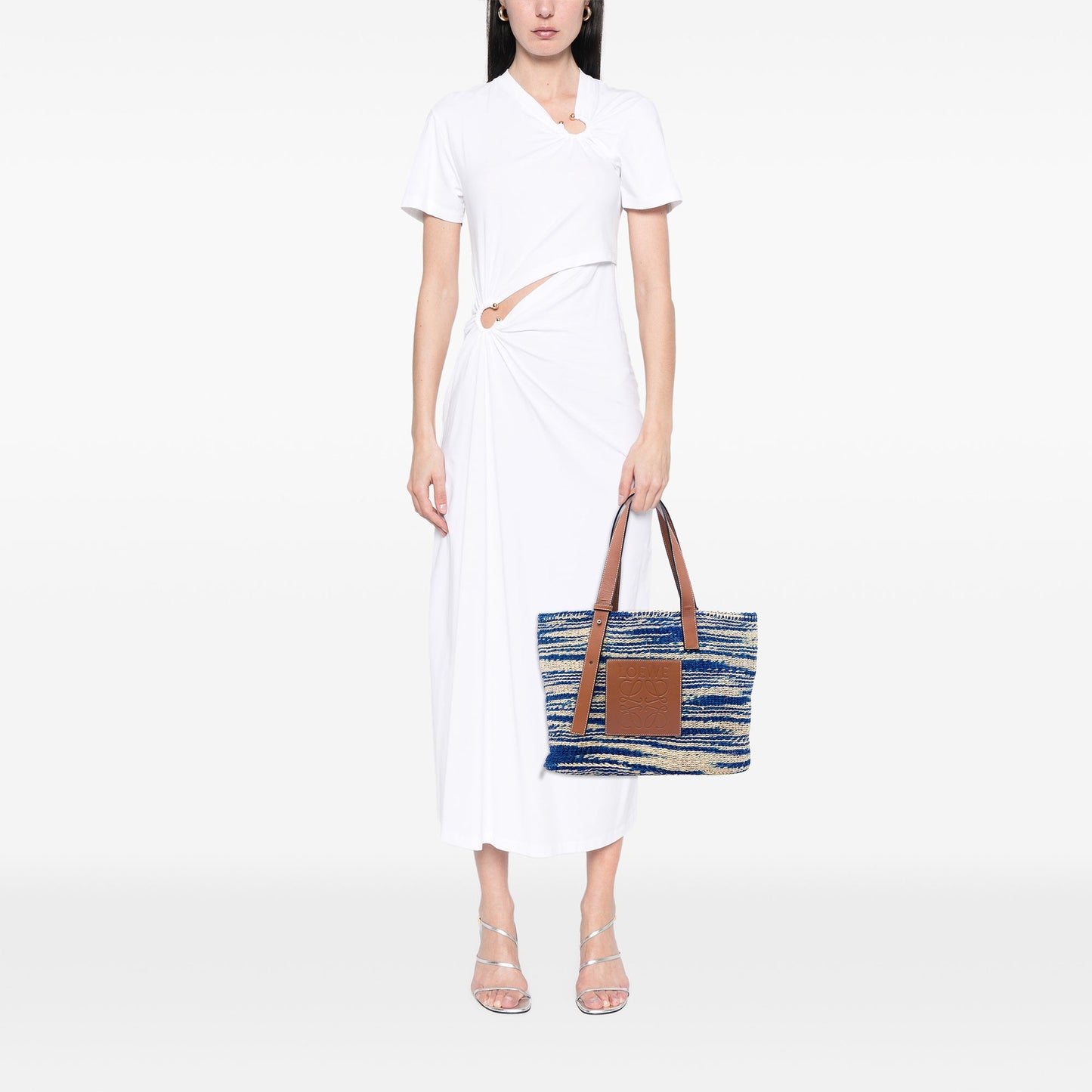 LOEWE Large Raffia Anagram Basket Tote