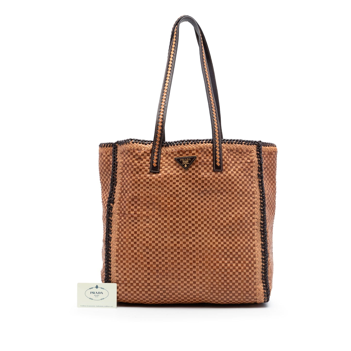 Prada Woven Goatskin Madras Tote
