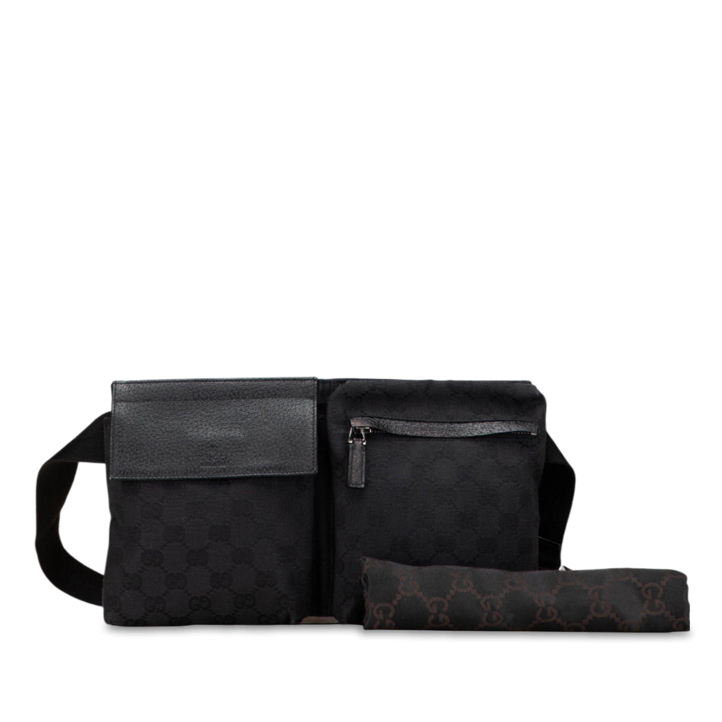 Gucci GG Canvas Double Pocket Belt Bag