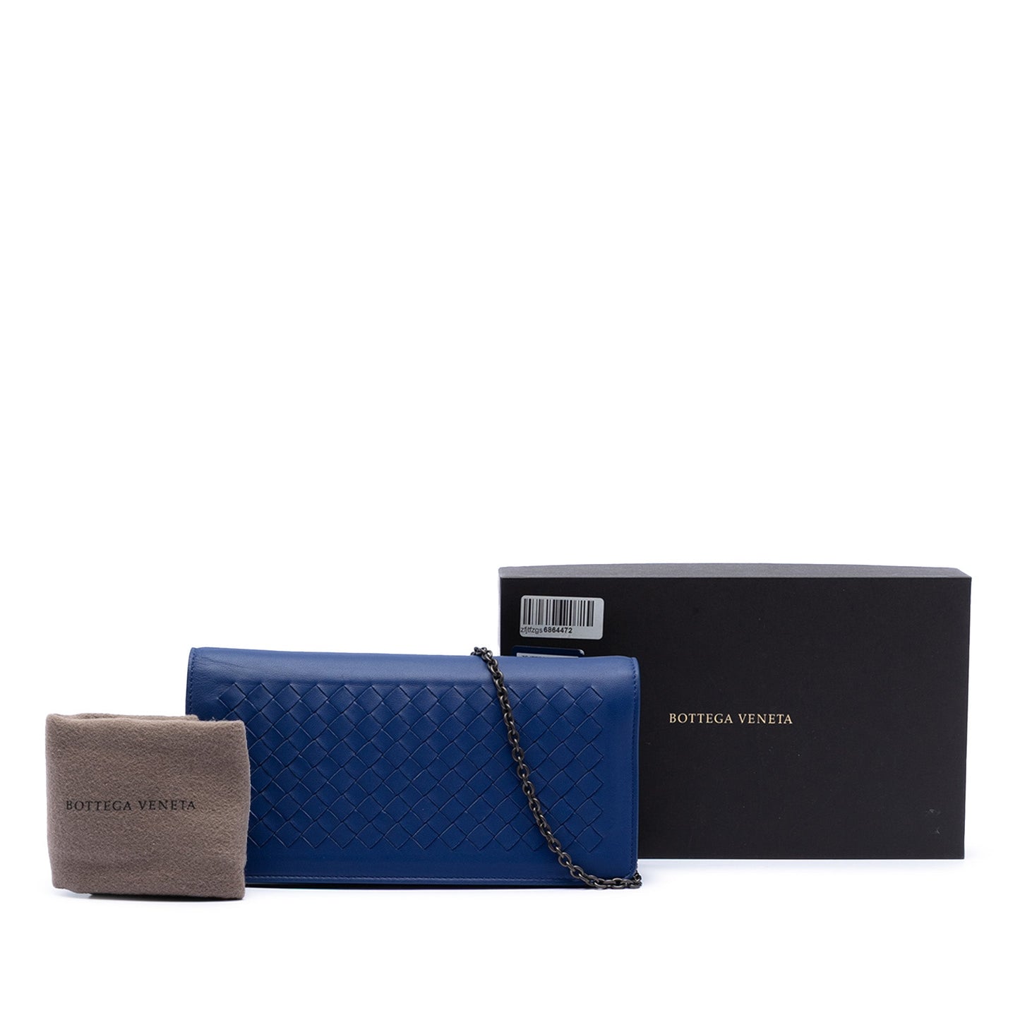 Bottega Veneta Nappa Intercciato Flap Wallet on Chain
