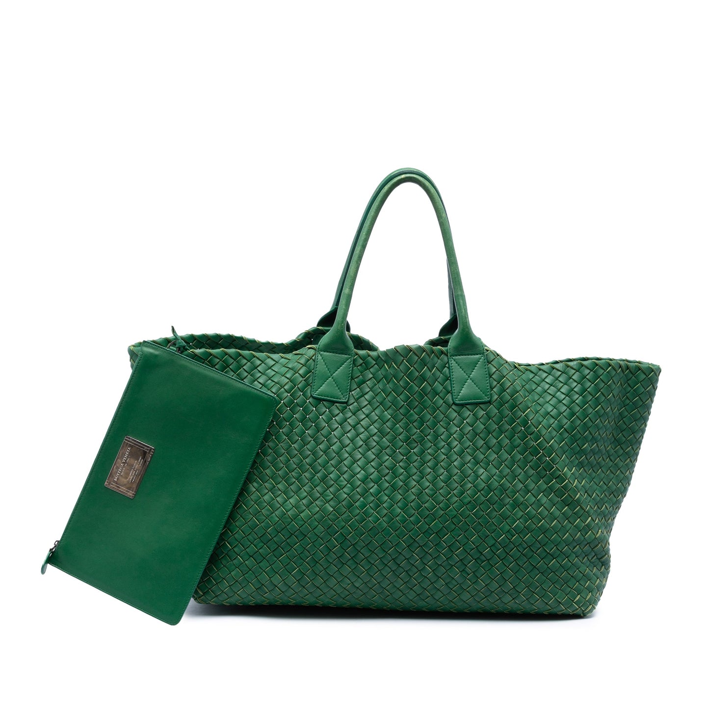 Bottega Veneta Limited Edition Large Lambskin Intreccio Cabat Tote