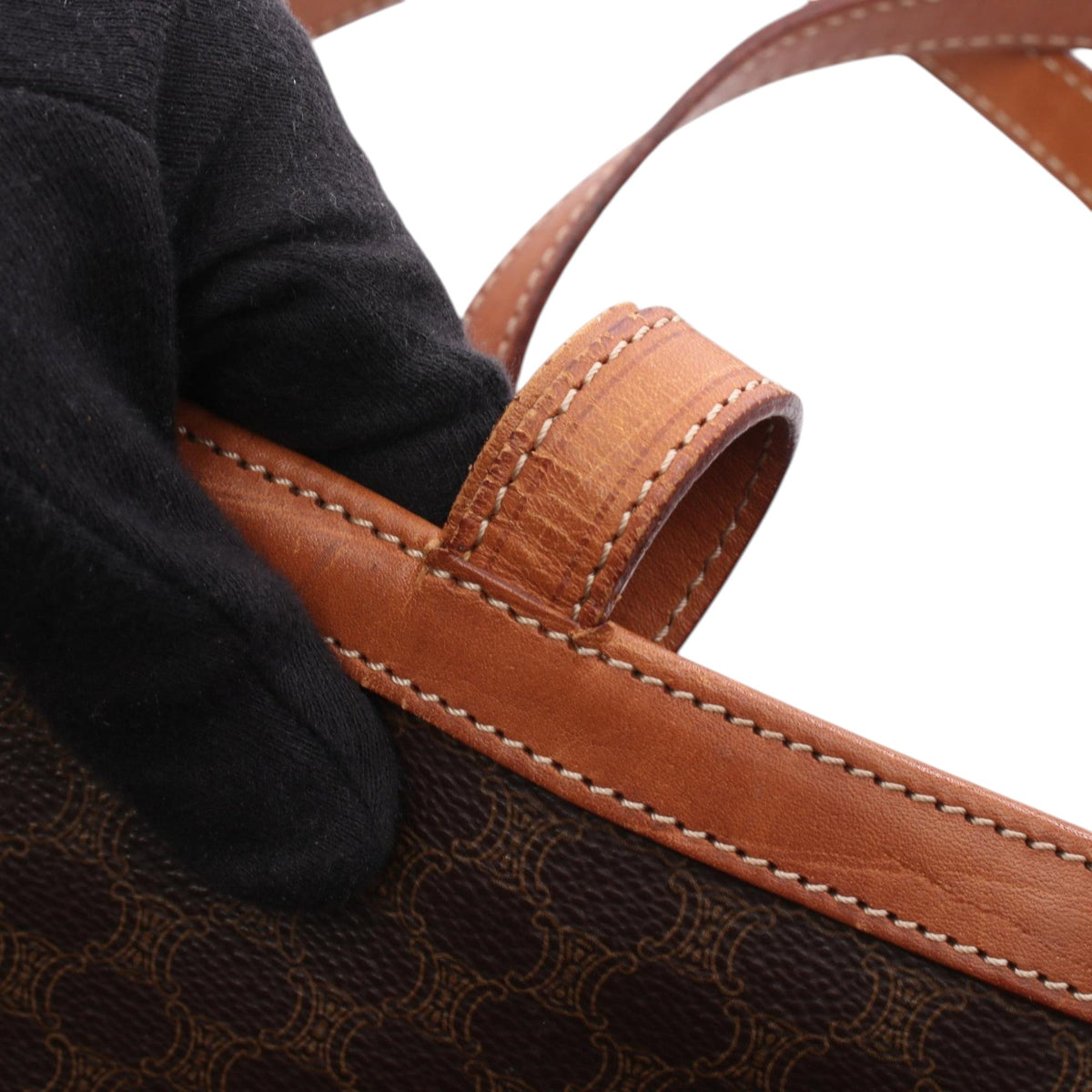 Celine Macadam Coated Canvas Tote — Brown